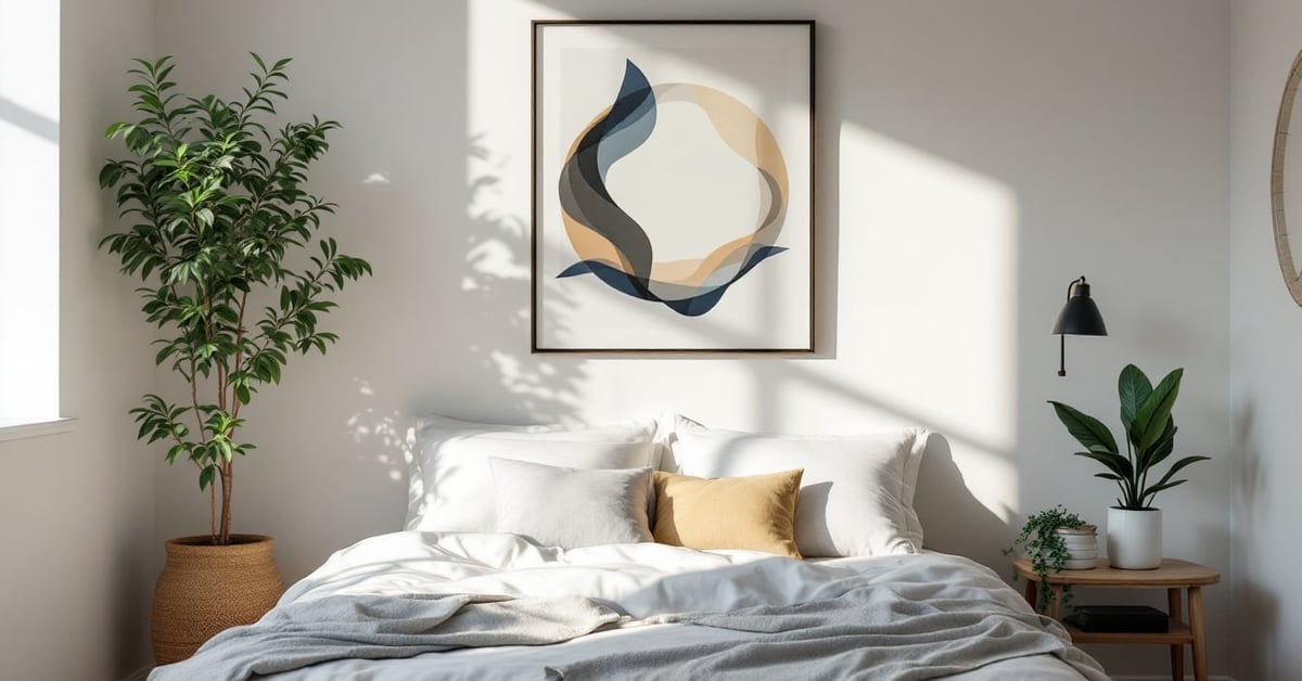 Décoration intérieure chambre moderne avec ambiance lumineuse et design épuré