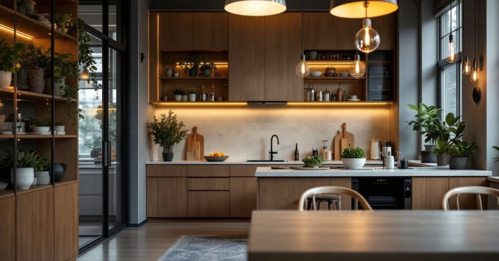 Entreprise de décoration intérieure aménageant un espace moderne avec style et expertise professionnelle