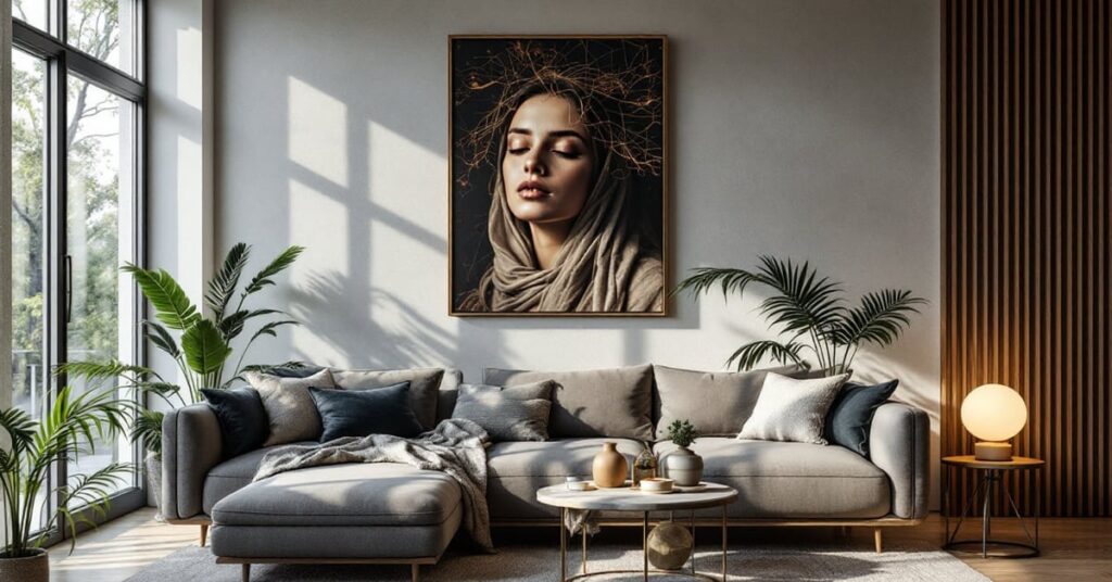 Jarre décorative en céramique posée dans un intérieur moderne pour une décoration intérieure élégante